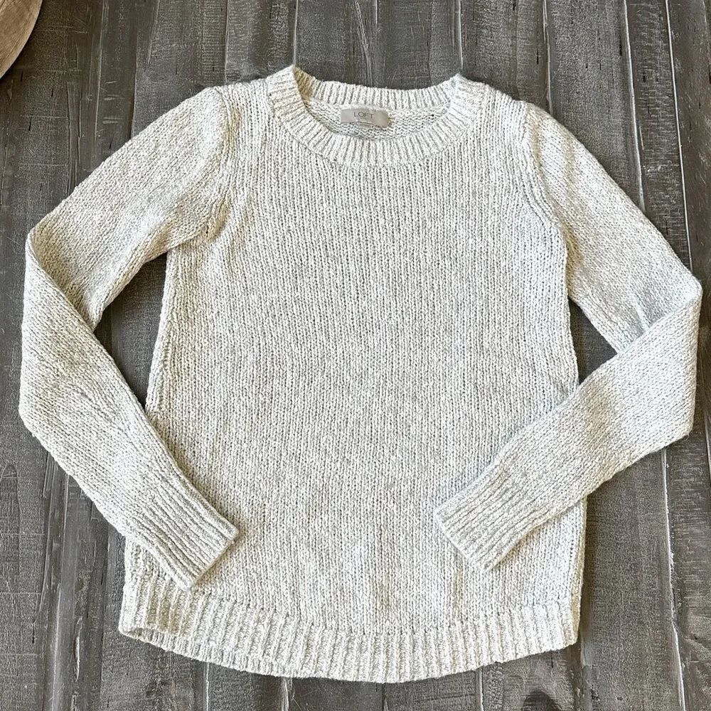 Ann Taylor LOFT Cream Gray Sweater XS